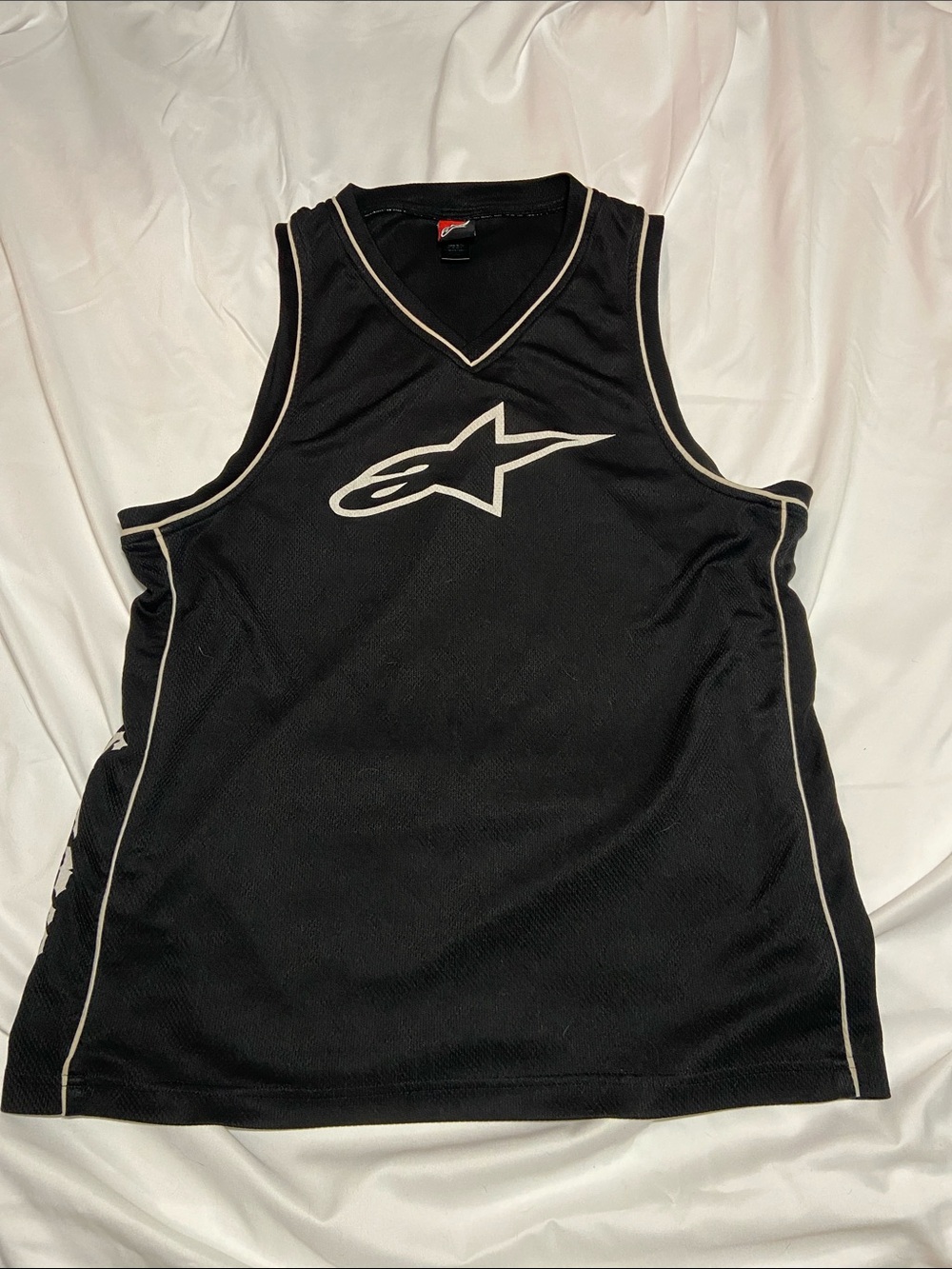 Alpinestars Black Tank Top with White Logo Trim
